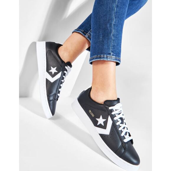 CONVERSE Pro Leather Low Black White Sneakers 167238C Lace Up Unisex M4 W5.5 - Picture 1 of 10